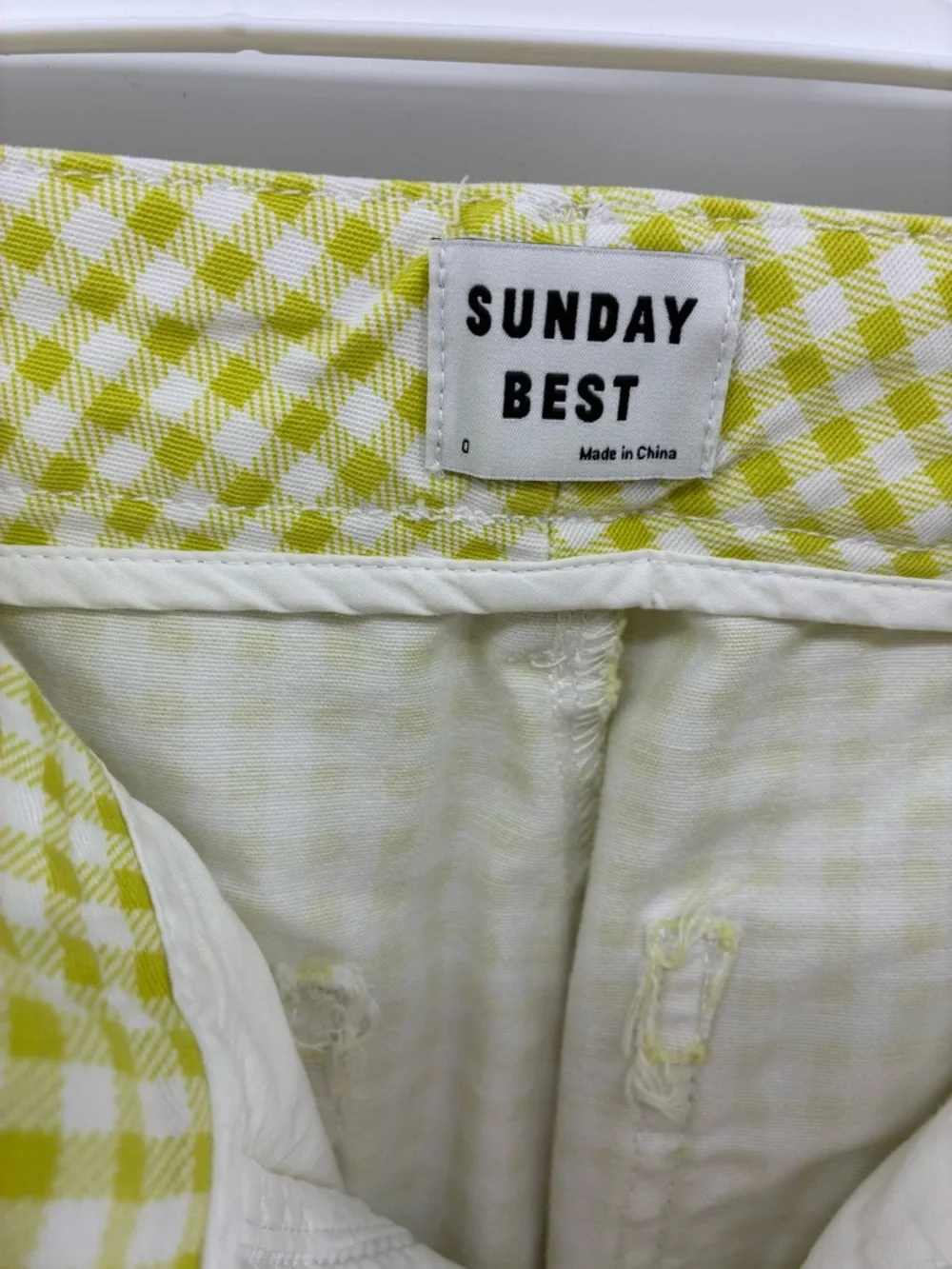 Sunday Best Yellow Gingham Wide-Leg Pants Spring Classic - Picture 4 of 11